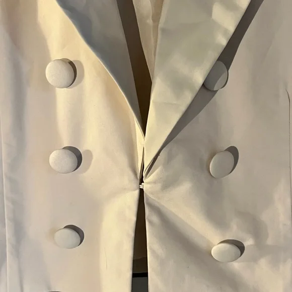 7 For All Mankind Cropped Ivory Blazer - Picture 2 of 5